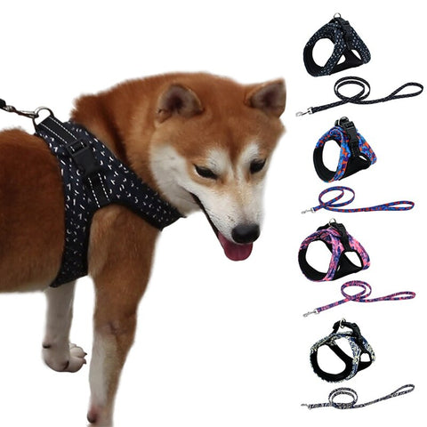 2020 Dog Pet Harness Collar Large Medium Small Dog Harnesses and Vest Leash Rope Set Husky Dogs Supplies For Chihuahua Pug