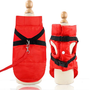 Winter Cold Weather Dog Vest Explosion-proof Harness Clothes Pet Waterproof Breathable Warm Sleeveless Costume