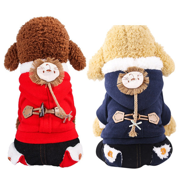 Winter Pet Dog Cotton Clothes Warm Dog Coat For Small Medium Dogs Clothing Puppy Hoodies Cute Jumpsuit Chihuahua